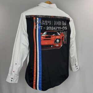 NWT $258 Robert Graham Carpe Diem Ferrari 288 GTO Sports Car Button-Up Shirt XL